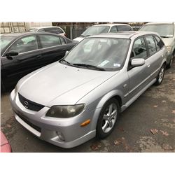 2003 MAZDA PROTEGE 5, 4 DOOR STATION WAGON, GREY, VIN # JM1BJ245X31100810