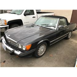 1986 MERCEDES 500XL, 2 DOOR CONVERTIBLE, BLACK , VIN # WDBBA48D1GA052406