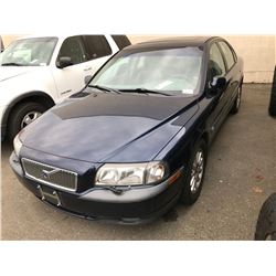 1999 VOLVO S80 T6, 4 DOOR SEDAN, BLUE, VIN # YV1TS90D4X1010981
