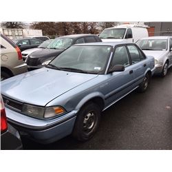 1991 TOYOTA COROLLA LS, 4 DOOR SEDAN, BLUE, VIN # 2T1AE94EXMC101106