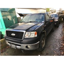 2007 FORD F-150 XLT 5.4 TRITON, 2DR CREW CAB PU, BLACK, VIN # 1FTPX14V27FB24087
