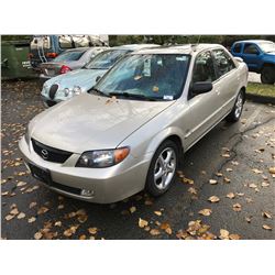 2001 MAZDA PROTEGE, 4 DOOR SEDAN, GOLD, VIN # JM1BJ225810492160