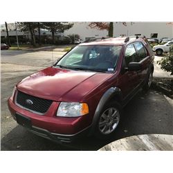 2006 FORD FREESTYLE AWD, 4 DOOR SUV, RED, VIN # 1FMZK04106GA13802