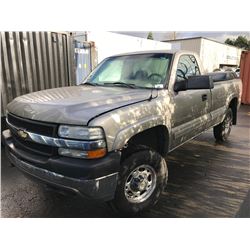2002 CHEVROLET SILVERADO LS, 2 DOOR PU, GOLD, VIN # 1GCHK24G42E128991