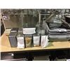 Image 2 : LARGE LOT OF ASSORTED NAPKINS HOLDERS, PANS, GLASSWARE, CARAFES