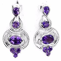 Natural Purple Amethyst Earrings