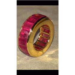 Natural Ruby 25.6 Cts & Solid Gold Eternity Band