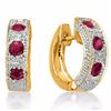 Image 1 : Genuine Ruby & Diamond Earrings