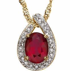 Genuine Ruby & Diamond Pendant