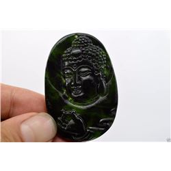 Natural Jade Hand Carved Good Luck Buddha Pendant