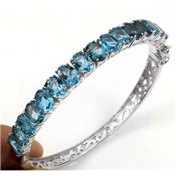 Natural London Blue Topaz Bangle