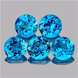 Natural Swiss Blue Topaz 6.00 mm - VVS