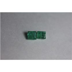 Natural Green Emerald Pair 1.45 Carats - No Treatment