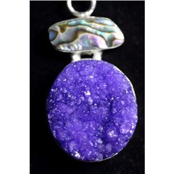 Natural Amethyst & Abalone Necklace