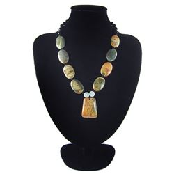 Natural Multi-Color Picasso Diamond Polished Necklace