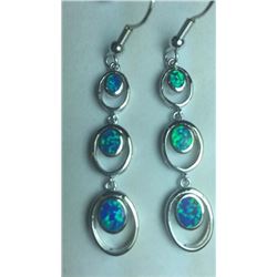 Natural Full Fire Ethopian Opal Earrings