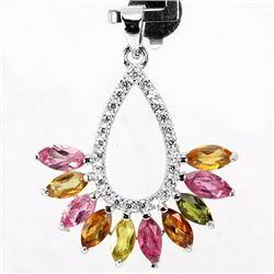 Natural Marquise Fancy Color Sapphire Pendant