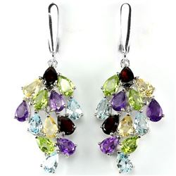 Natural Multi Gemstone Earrings