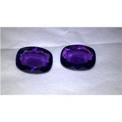 Natural Amethyst Cushion Pair 20.12 Carats - VVS