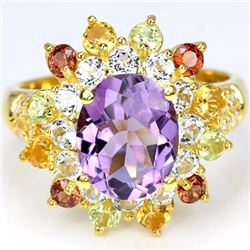 Natural Multi Gemstone Ring