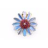 Image 1 : A Retro Moonstone and Ruby Flower Brooch, by Tiffany & Co.