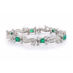 A 1950s Emerald and Diamond Bracelet