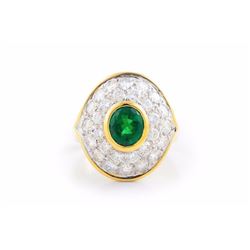 A Zambian Emerald and Diamond Ring