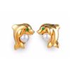 Image 1 : A Pair of Gold Pearl and Emerald Dolphin Earrings, by Cartier