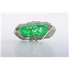 Image 2 : An Art Deco Jade and Diamond Brooch