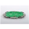 Image 3 : An Art Deco Jade and Diamond Brooch