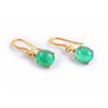 Image 1 : A Pair of Diamond and Emerald Drop Earrings