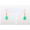Image 3 : A Pair of Diamond and Emerald Drop Earrings