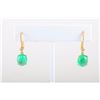 Image 3 : A Pair of Diamond and Emerald Drop Earrings