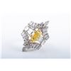 Image 2 : A Fancy Intense Yellow Diamond Cocktail Ring