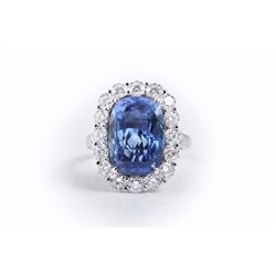 A Gold Sapphire and Diamond Ring