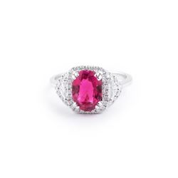 A Rubellite and Diamond Ring
