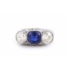 Image 1 : An Edwardian Three Stone Sapphire and Diamond Ring