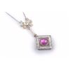 Image 1 : An Edwardian Platinum Diamond Star Ruby Necklace