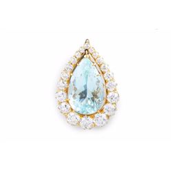 An Antique Diamond and Aquamarine Pendant