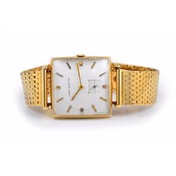 A Vintage Men's Square Dial Gold Watch, by Harry Winston