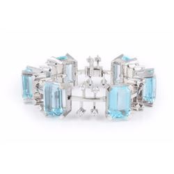 A Trudel Vintage Gold Aquamarine Bracelet