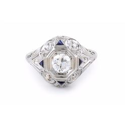 An Art Deco Diamond and Platinum Ring