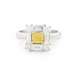 A Fancy Yellow Diamond Ring