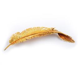 A Gold Feather Pin, by Sterle