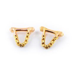 A Pair of Rose and Yellow Gold Cufflinks, by Hermes