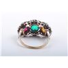 Image 2 : An Antique Ruby, Emerald, and Cat's Eye Ring