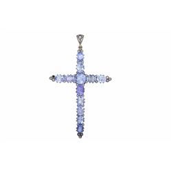 A Victorian Sapphire Cross Pendant
