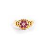 Image 1 : A Red Stone Diamond Gold Ring, by Christian Dior