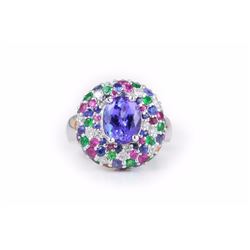 A Tanzanite and Multi-Gem Ring