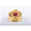 Image 2 : A Two-Toned Gold Ruby and Diamond Ring